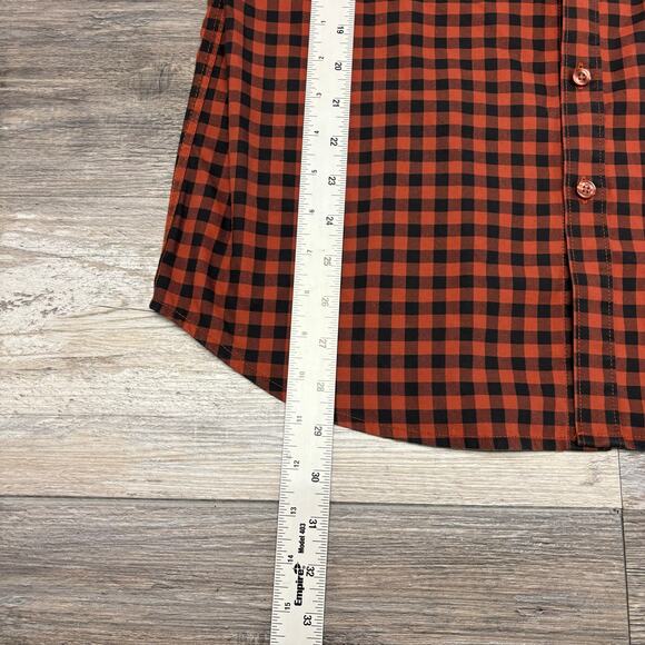 5.11 Tactical Orange Black Gingham Mens M Button‎ Down Utility Flannel Shirt EUC - Picture 8 of 9